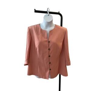 DANA KAY, SIZE 22W, PEACH JACKET, BUTTON DOWN